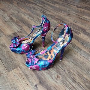 Iron Fist | Skull T Bar Platform Heels